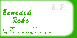 benedek reke business card